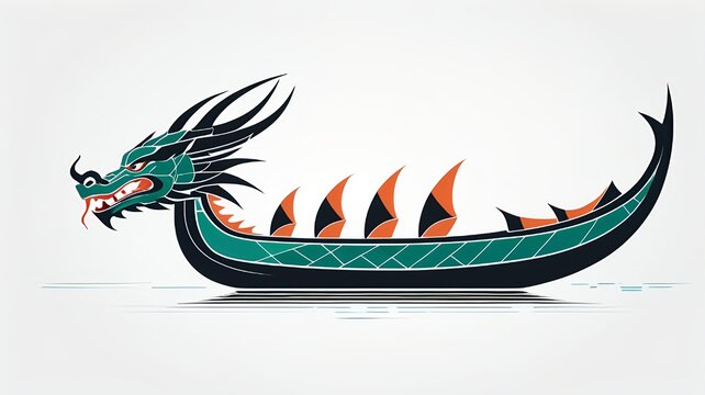 An illusory dragon boat at the Chinese Duanwu Festival