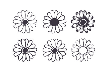 Sunflower logo silhouette vector, black silhouette of a sunflower on an isolated background, sunflower icon vector silhouette, sunflower logo in black silhouette style