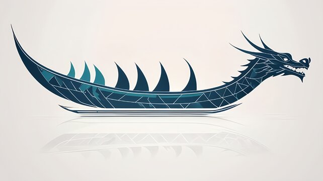 An illusory dragon boat at the Chinese Duanwu Festival