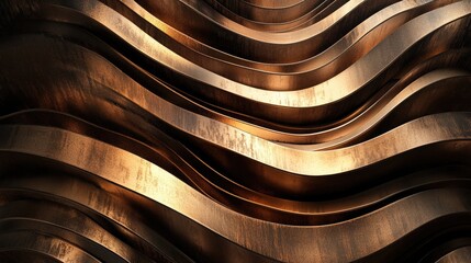 Abstract Brown Metallic Wave Pattern Background Texture Image