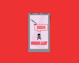 smising alert,hacker attack ,scam alert , web security vector
