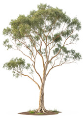 Obraz premium Slender eucalyptus tree with smooth bark and graceful foliage in a tranquil setting PNG transparent, stickers,