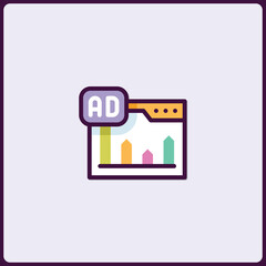 Colorful Icon of an Online Advertisement Analytics Dashboard Interface