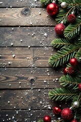 Weathered wood planks, rustic Christmas texture, snowy effect, holiday, wooden planks background