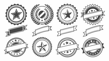 Blank Vintage Badge and Label Vector Set
