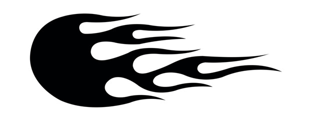 Abstract black silhouette fire flames tattoo vector art graphic. Tribal lame car vinyl decal and airbrush stencil.