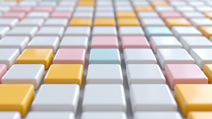 Fototapeta premium Arrangement of Pastel Colored Square Tiles Forming Repeating Pattern