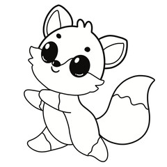 Animals a-z clipart fox doodle