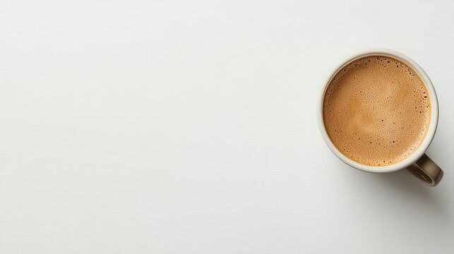Topdown view of a coffee press French press, simple and modern design, clean white backdrop