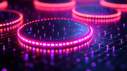 Circular glowing circuits