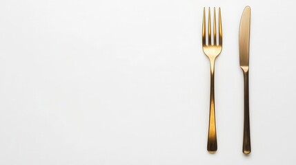 Topdown view of a pasta fork, simple and functional, resting on a clean white background