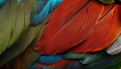 Obraz premium Beautiful colorful feather bird texture background