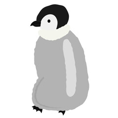 歩く皇帝ペンギンの赤ちゃん　イラスト　クリップアート　png