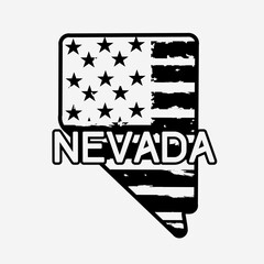Nevada with USA Pattern Flag in Grunge and Vintage Style