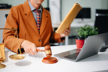 male lawyers consulting on legal cases in a modern office. Perfect for law, business, justice, legal advice