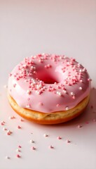 pink donut with sprinkles