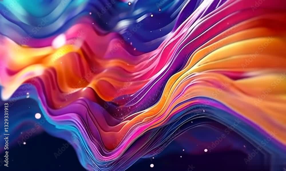 Poster colorful abstract waves in a modern business setting create an energizing backdrop for productivity 