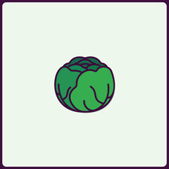 Isolated graphical representation of a fresh brussels sprout vegetable icon