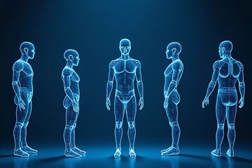 3d human anatomy models in digital space for educational purposes virtual environment front view