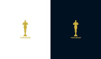 Oscar statue logo, oscar icon