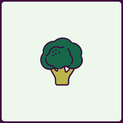 Minimalist Broccoli Icon Design with Flat Style and Clean Presentation