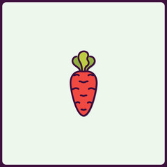 Stylized carrot icon with vivid colors and a minimalist presentation