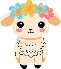 Lamb with a Wreath of Flowers