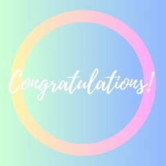 Gradient Circle Congratulations with Elegant Calligraphy Illustration