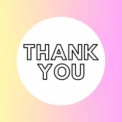 Thank You Card with Bold Typography on Gradient Background