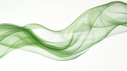 Abstract Green Smoke Wave: Serene Digital Art
