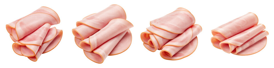Pile of Sliced Cooked Ham, Cut Out Set