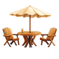 patio furniture cartoon isolated on white background full depth of field 