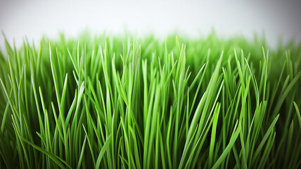 Fototapeta premium Close up shot of the fresh green grasses. Carbon net zero