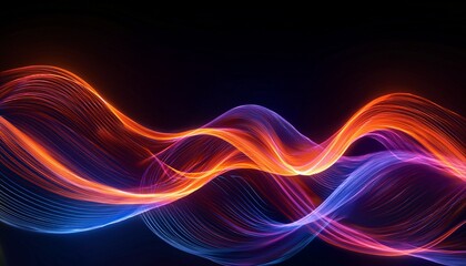 Obraz premium Neon Fire Wave Texture