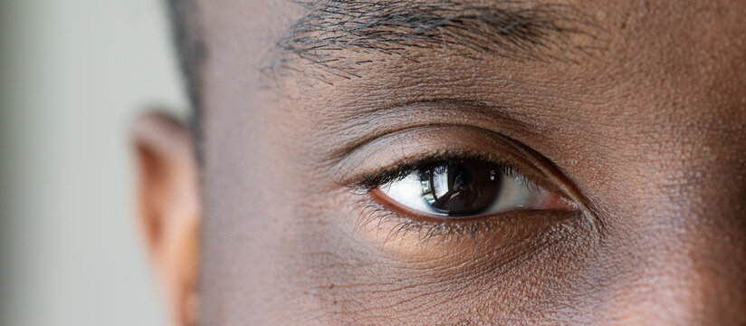 Close-up of eye showing reflection: concept of vision and perception