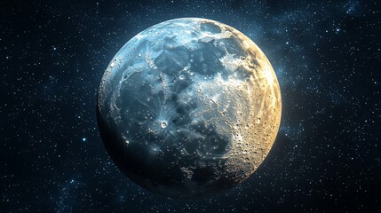 Obraz premium Majestic Moon Space Celestial Body Night Sky Crater Galaxy