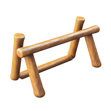 parallel bars cartoon isolated on white background full depth of field 