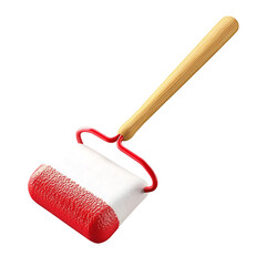 Obraz premium paint roller cartoon isolated on white background full depth of field 