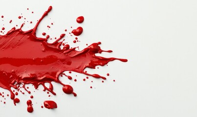 Red Paint Splatter on White Textured Background