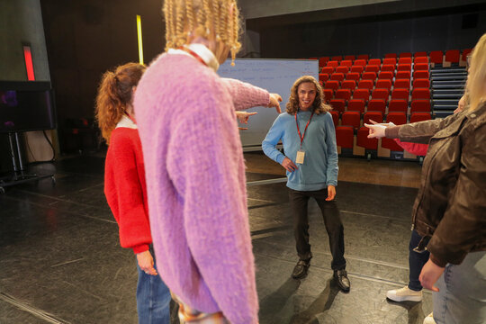 Disabled students in theatre class