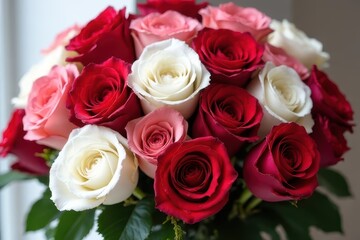 Fototapeta premium Captivating Holiday Rose Arrangement for Festive Celebrations