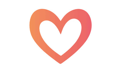 Minimalistic intertwined heart shapes on white background, love concept