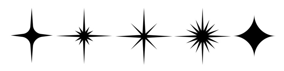 Stars sparkle symbol vector collection 