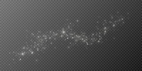 White dust.Particles of light.Decoration. Vector	