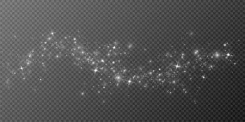 White dust.Particles of light.Decoration. Vector	