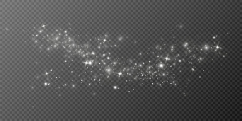 White dust.Particles of light.Decoration. Vector	