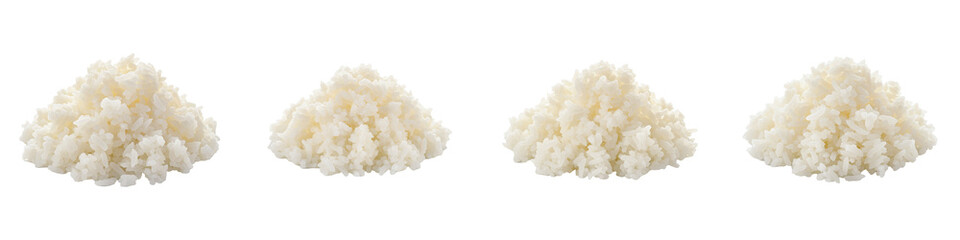 Pile of Cooked White Rice, Cut Out Set