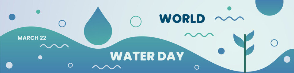 World Water Day celebration image with water droplets and waves
