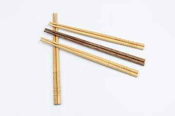 Chopsticks on white background