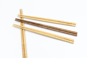 Chopsticks on white background